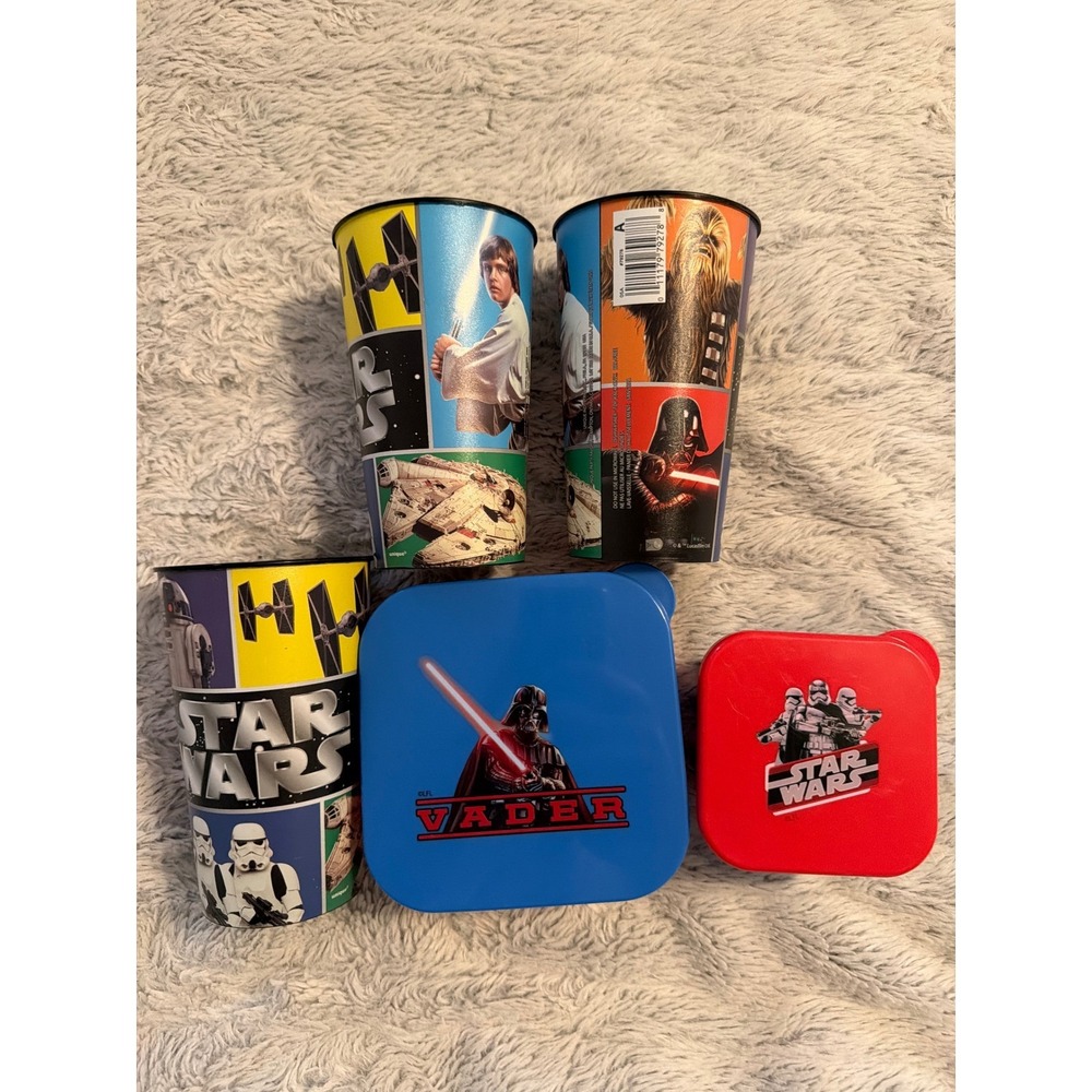 Star Wars Plastic Tumbler Cup and Snack Container Set Darth Vader Luke Skywalker